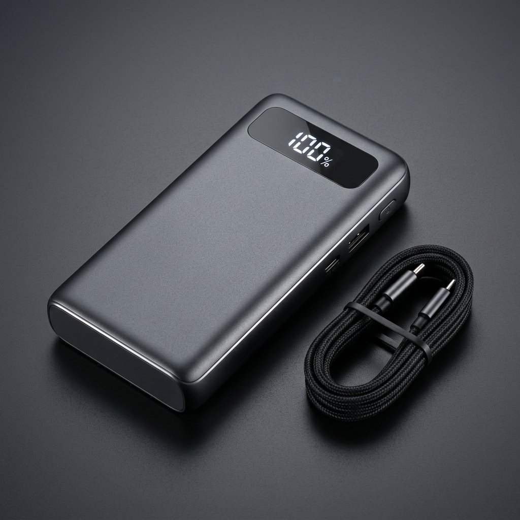 بنك طاقة (باور بانك) فائق السرعة 20000mAh بقوة 65W مع شاشة رقمية LED لشحن اللابتوبات والهواتف الذكية